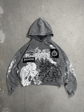 1of1 Stone washed spiked OVERDXSE HOODIE size L