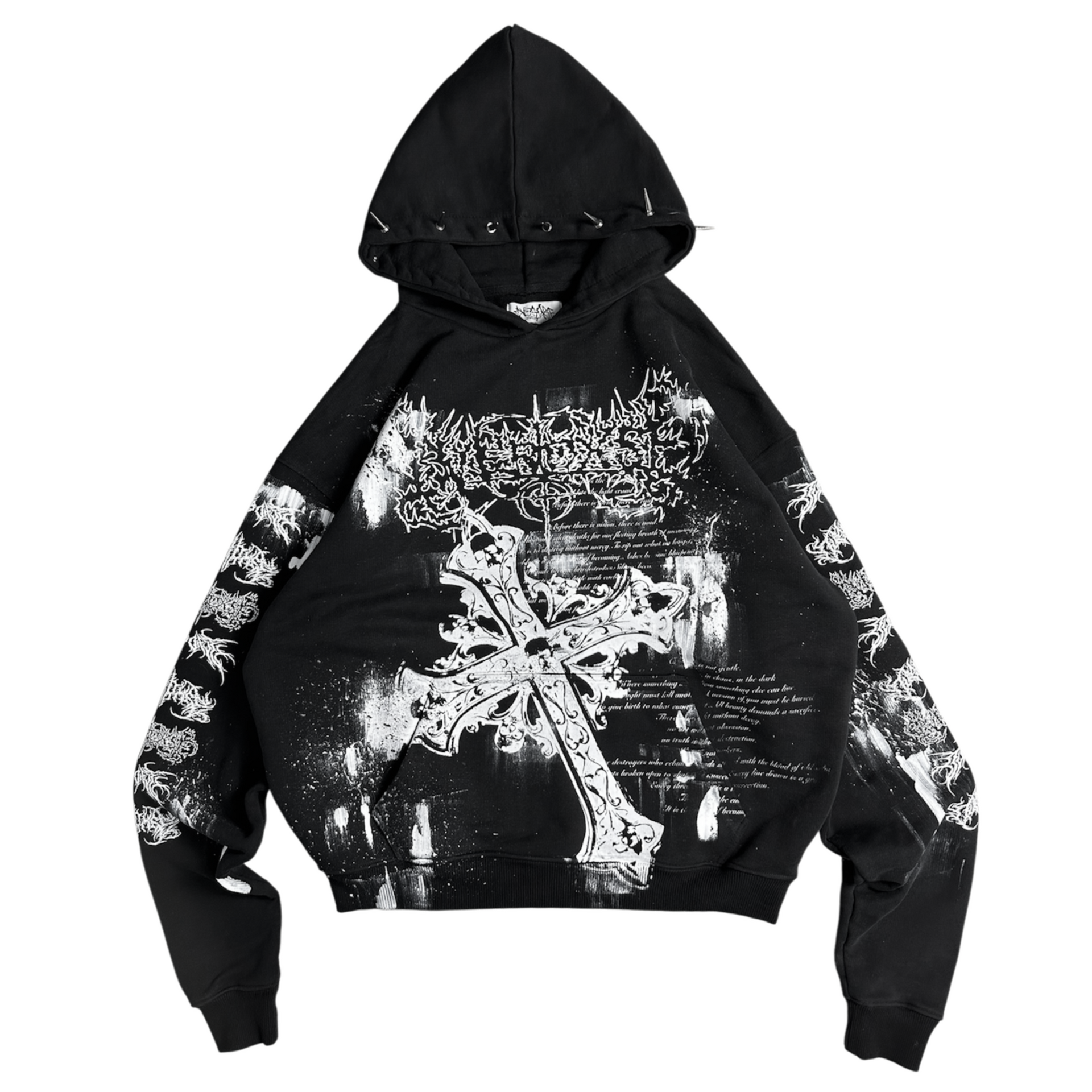 1of1 spiked OVERDXSE HOODIE size XL – OVERDXSE CLOTHING