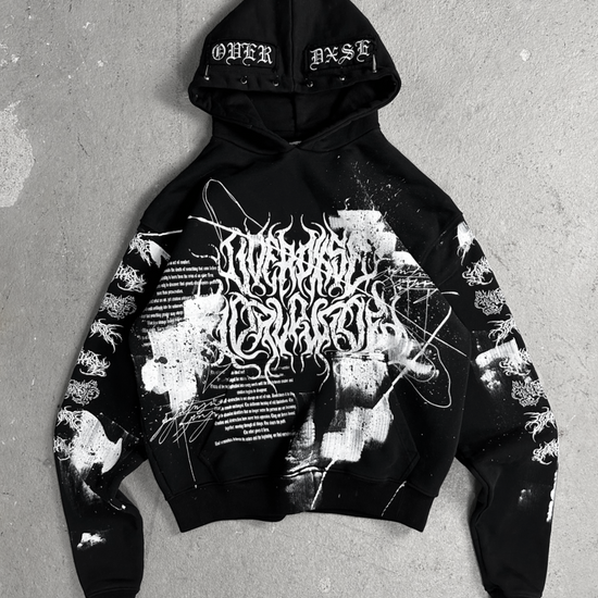 1of1 spiked OVERDXSE HOODIE size M – OVERDXSE CLOTHING