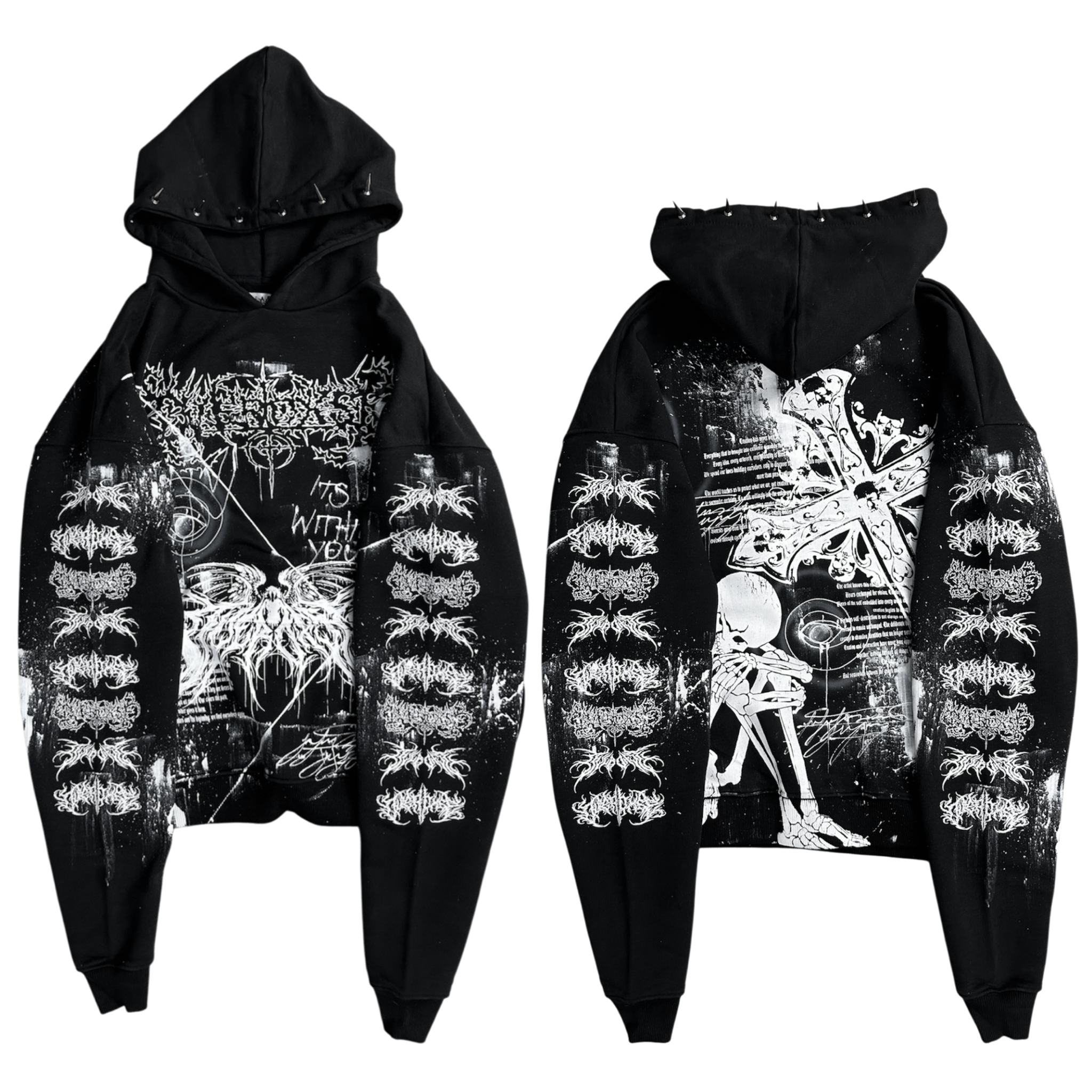 1of1 spiked OVERDXSE HOODIE size XXL