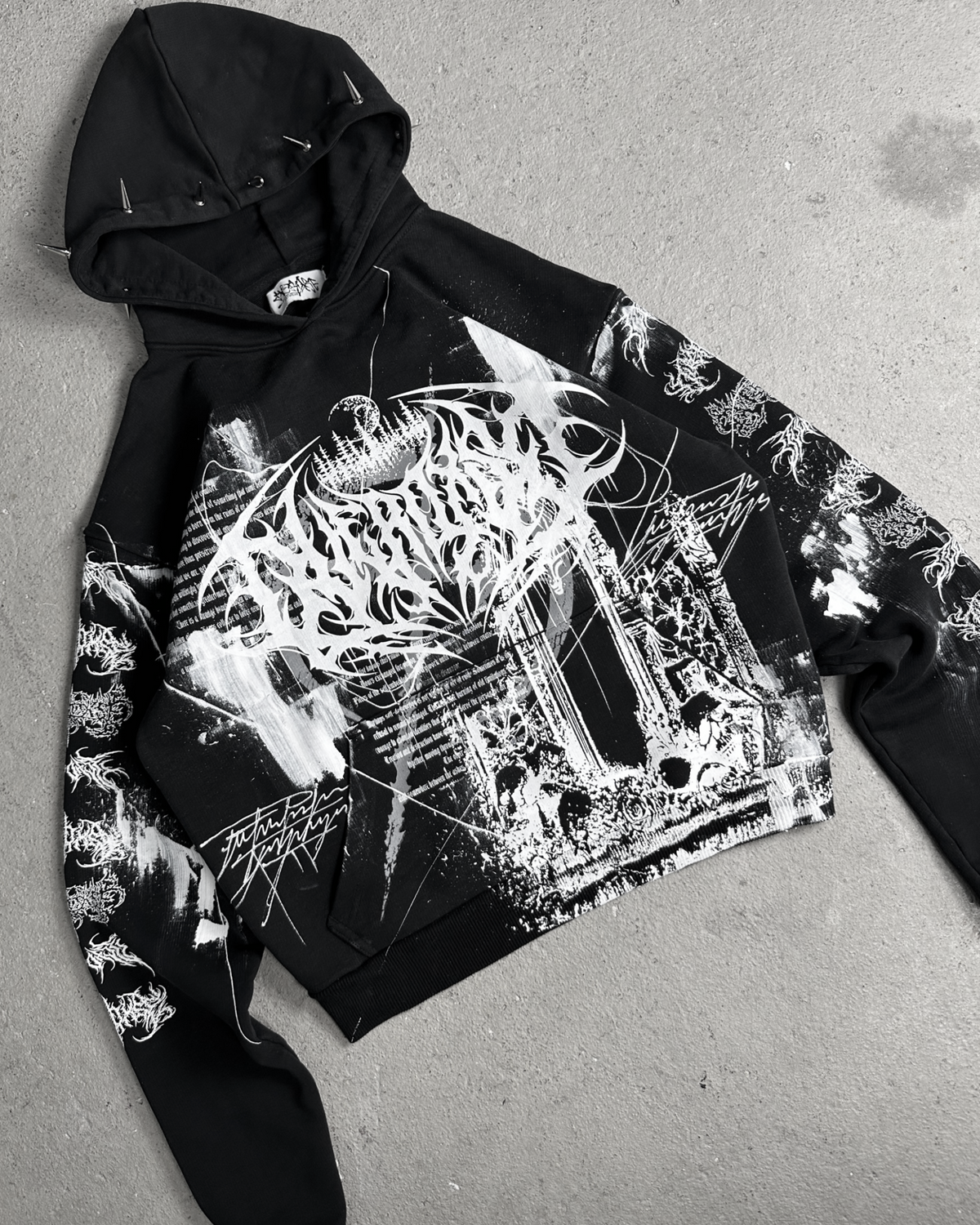 1of1 spiked OVERDXSE HOODIE size S