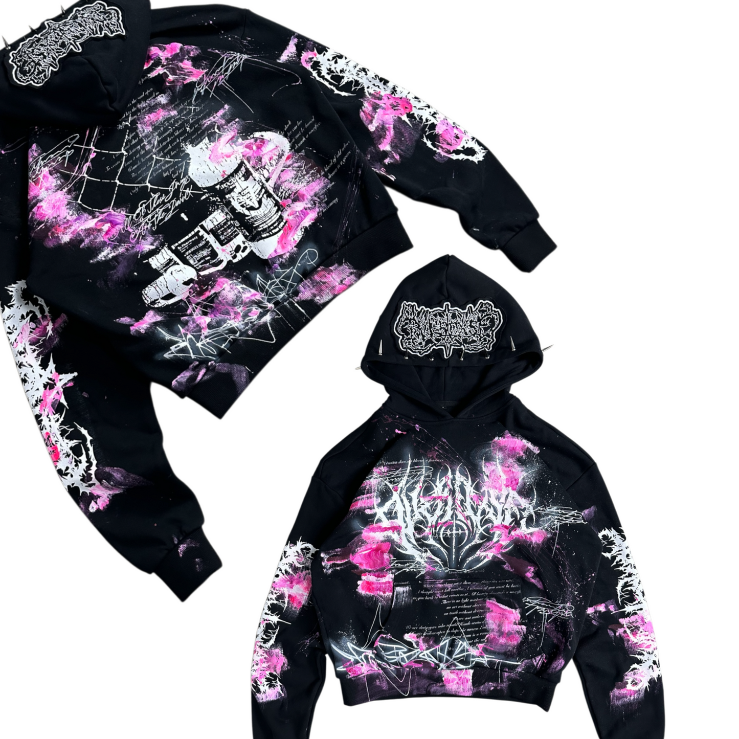 1of1 spiked OVERDXSE MAGNOLIA HOODIE size S
