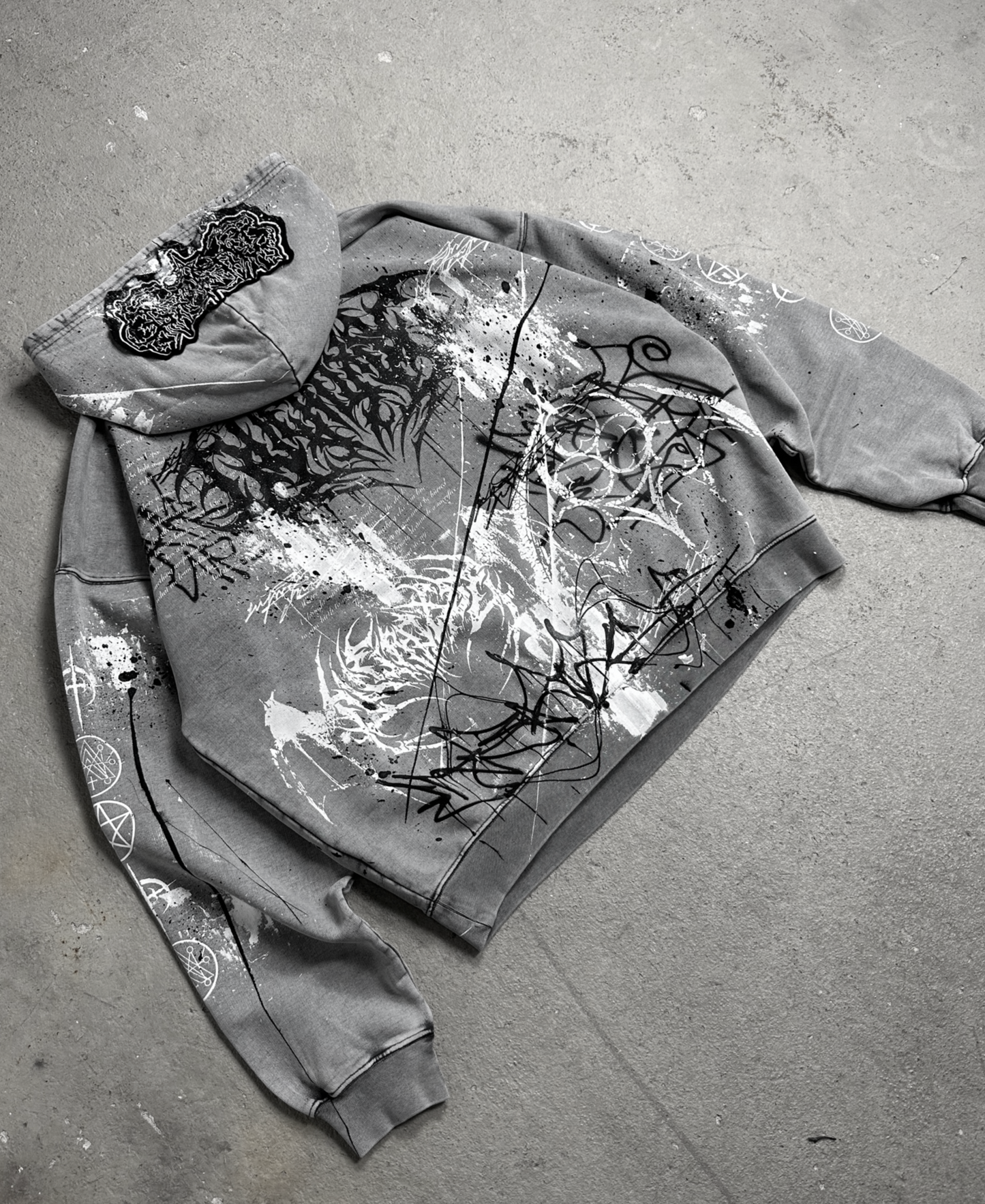 1of1 stone washed OVERDXSE HOODIE size XXL