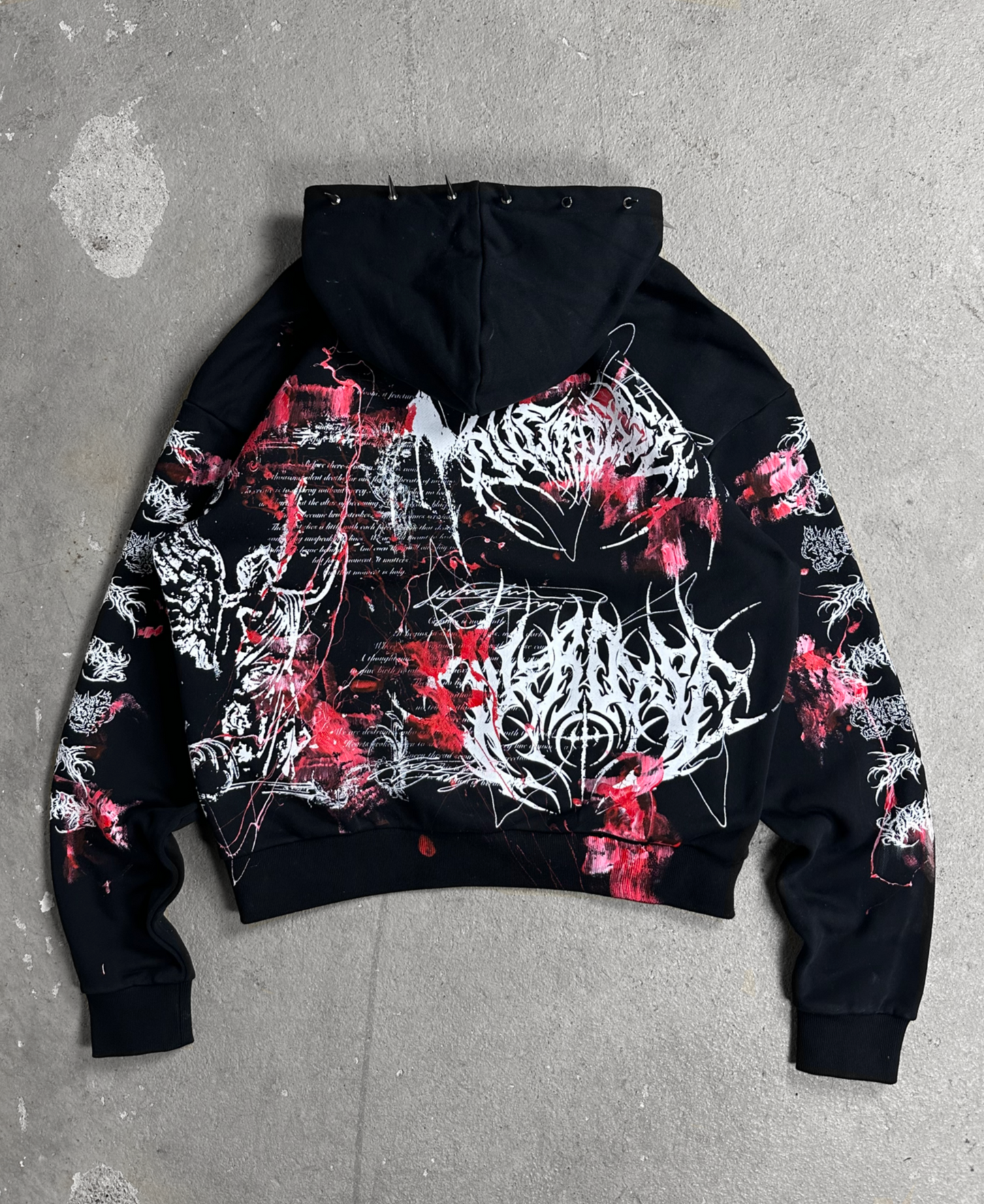 1of1 spiked BLOODY OVERDXSE HOODIE size L