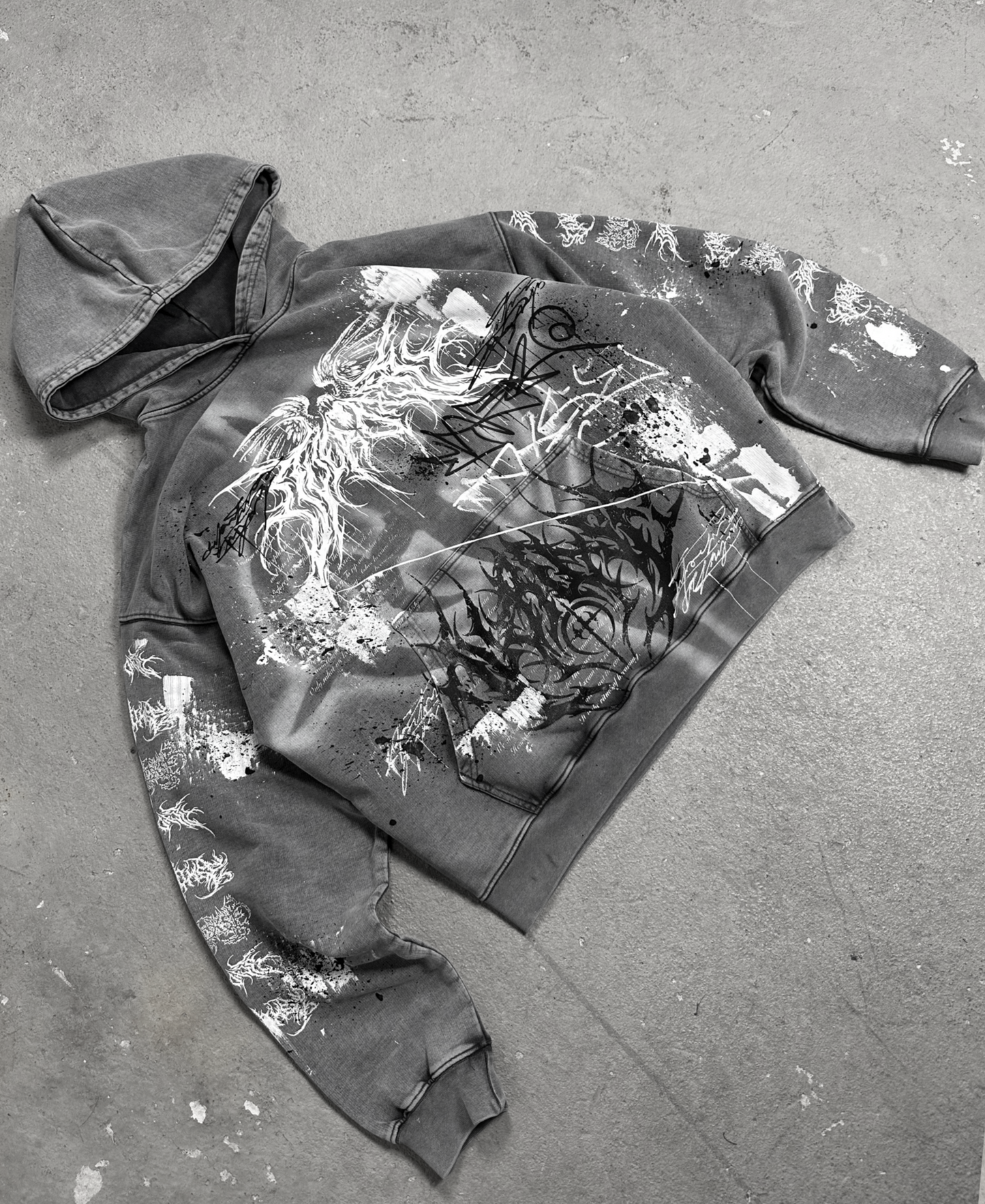 1of1 stone washed OVERDXSE HOODIE size XL