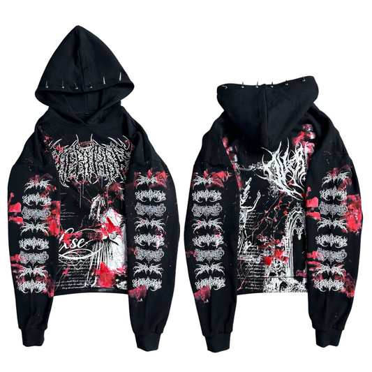 1of1 spiked BLOODY OVERDXSE HOODIE size XXL