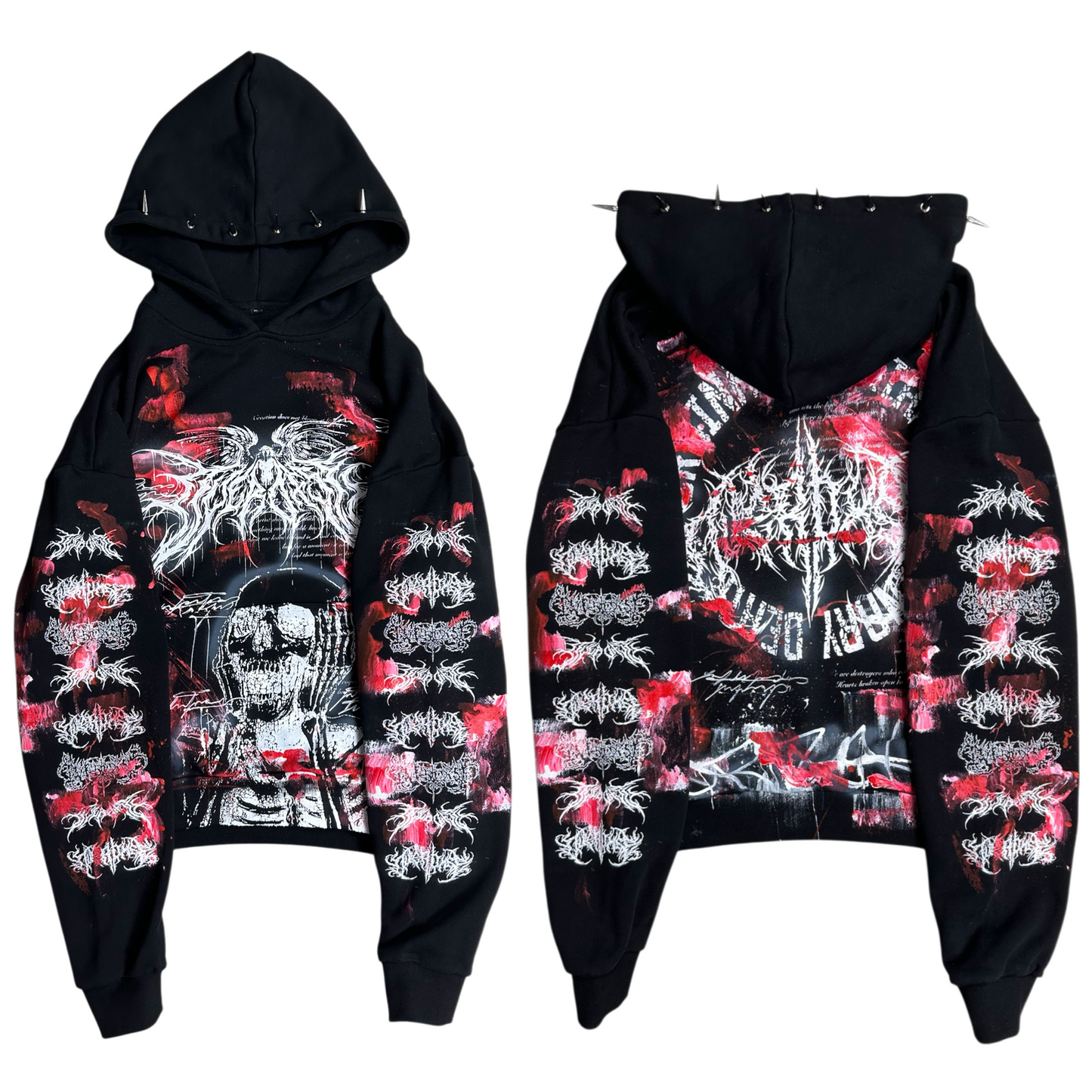 1of1 spiked BLOODY OVERDXSE HOODIE size XL