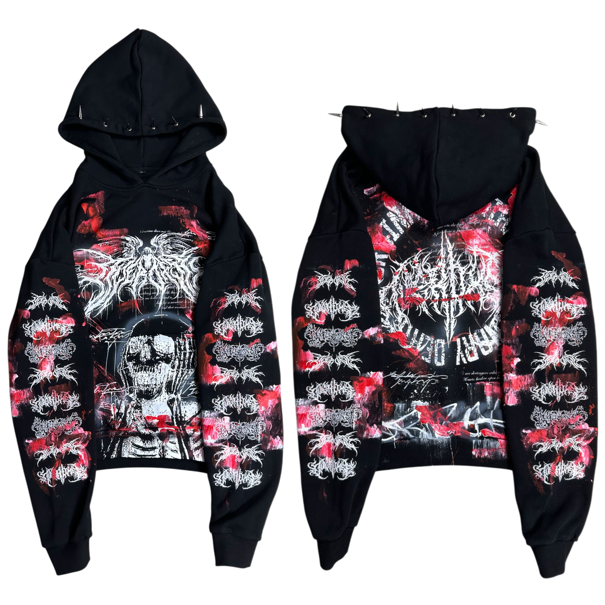 1of1 spiked BLOODY OVERDXSE HOODIE size XL