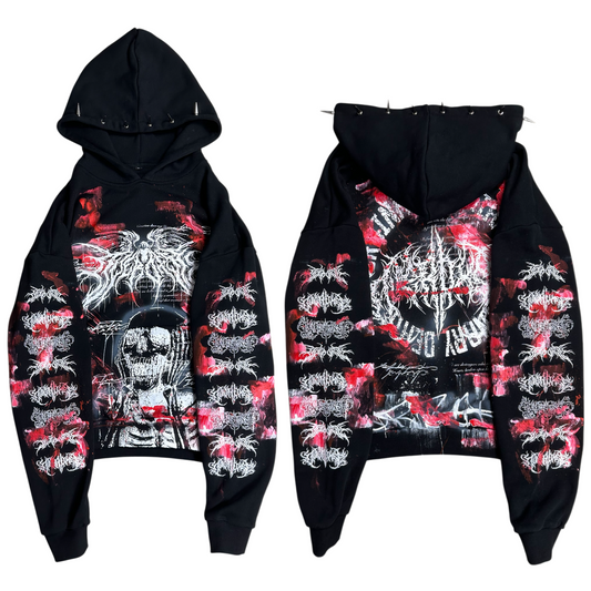 1of1 spiked BLOODY OVERDXSE HOODIE size XL