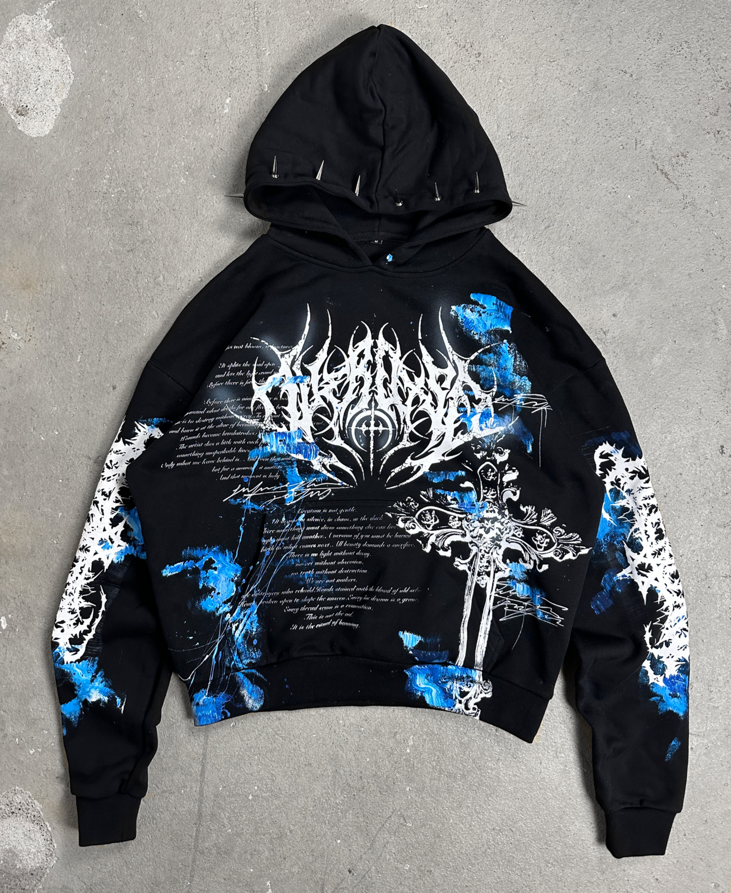 1of1 spiked OVERDXSE ABYSS HOODIE size M