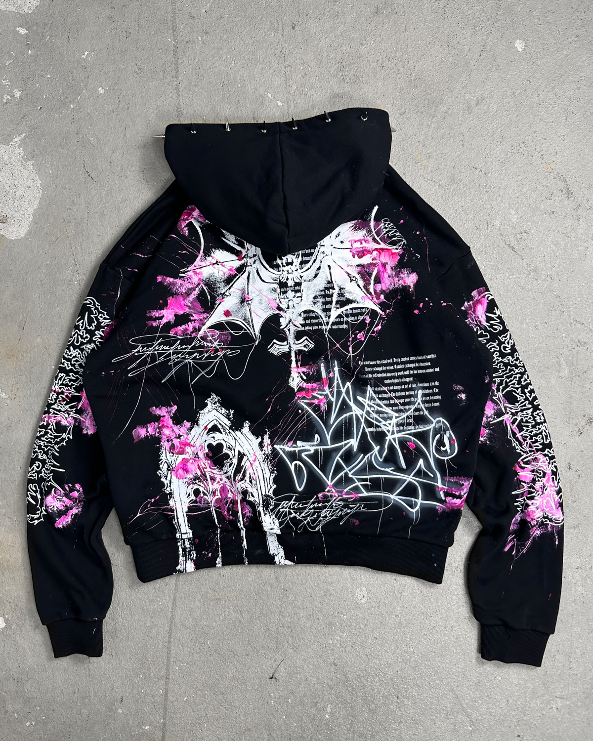 1of1 spiked OVERDXSE MAGNOLIA HOODIE size XL