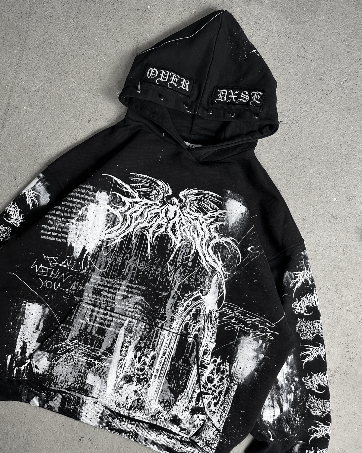 1of1 spiked OVERDXSE HOODIE size XXL