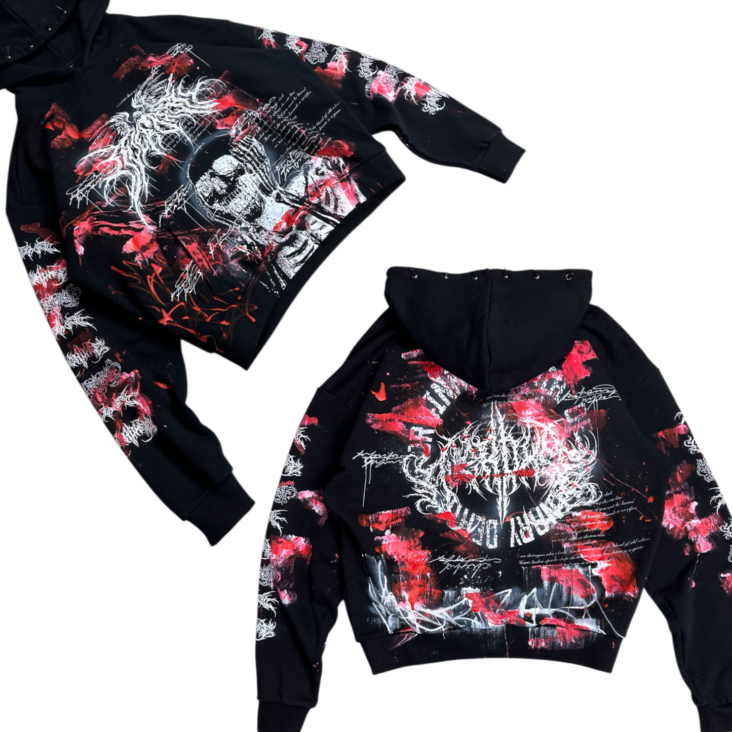 1of1 spiked BLOODY OVERDXSE HOODIE size XL