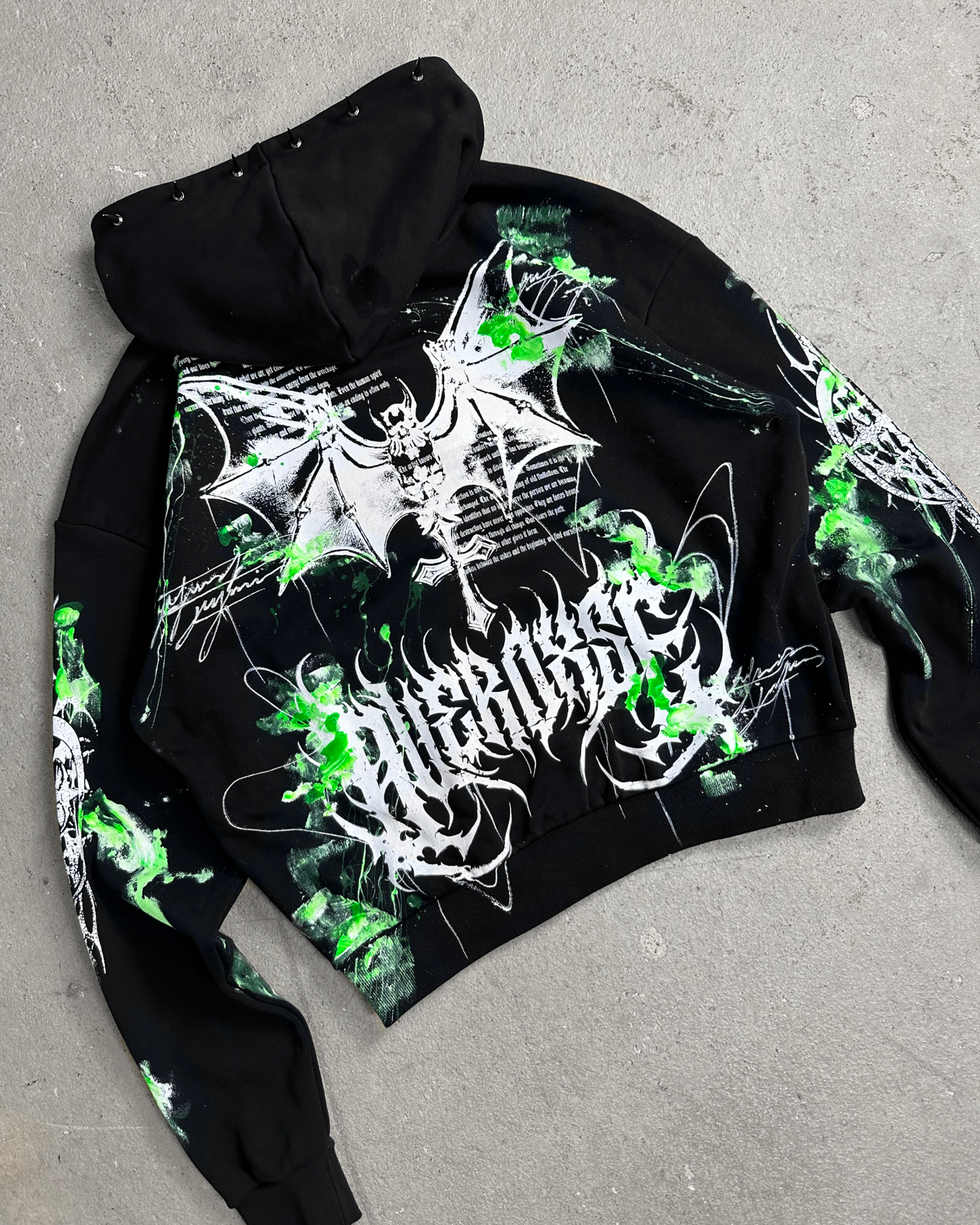 1of1 spiked OVERDXSE HOODIE size L