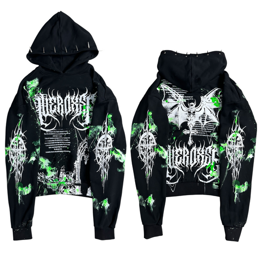 1of1 spiked OVERDXSE HOODIE size L