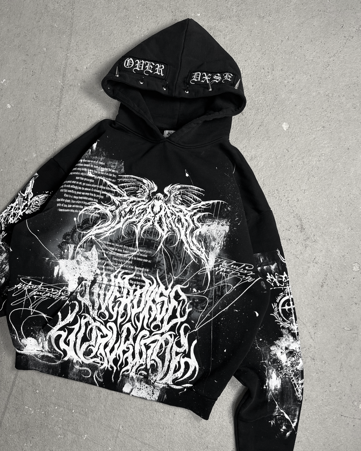1of1 spiked OVERDXSE HOODIE size XL