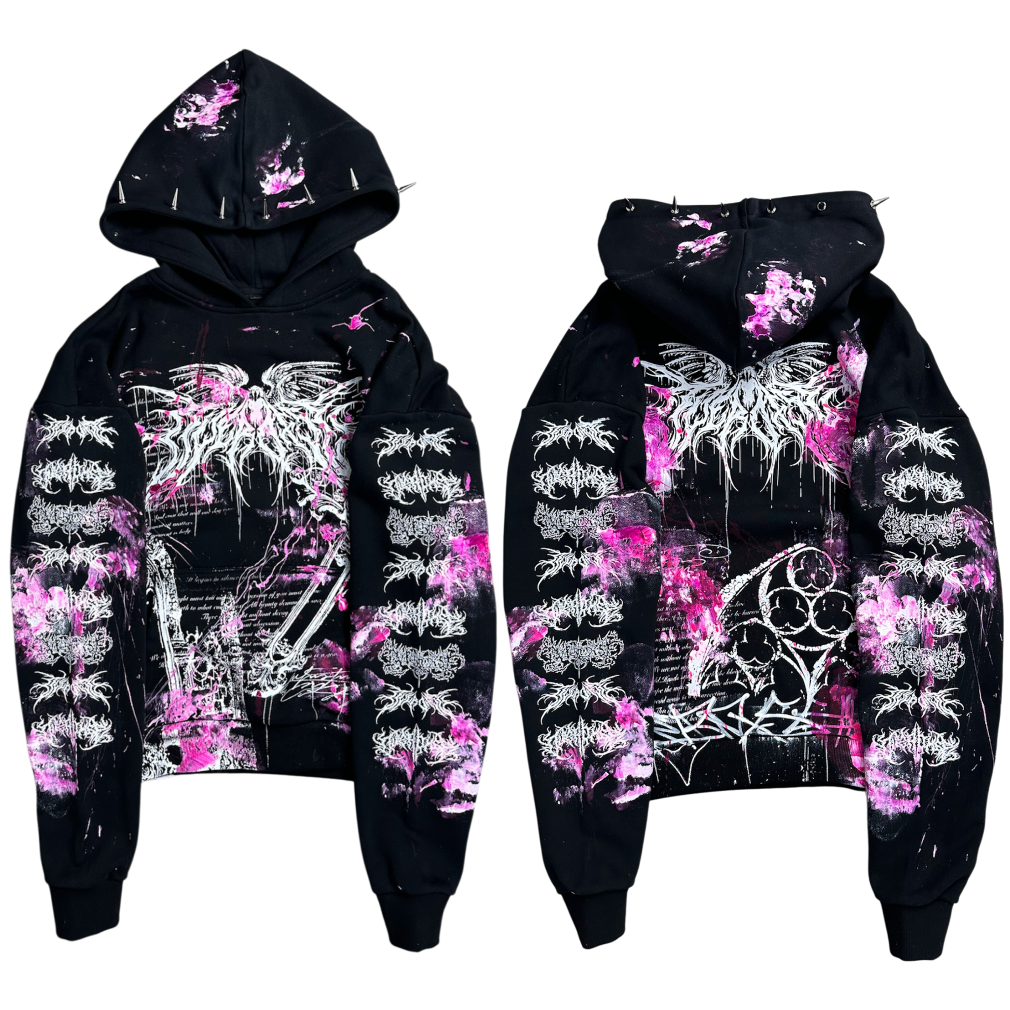 1of1 spiked OVERDXSE MAGNOLIA HOODIE size L