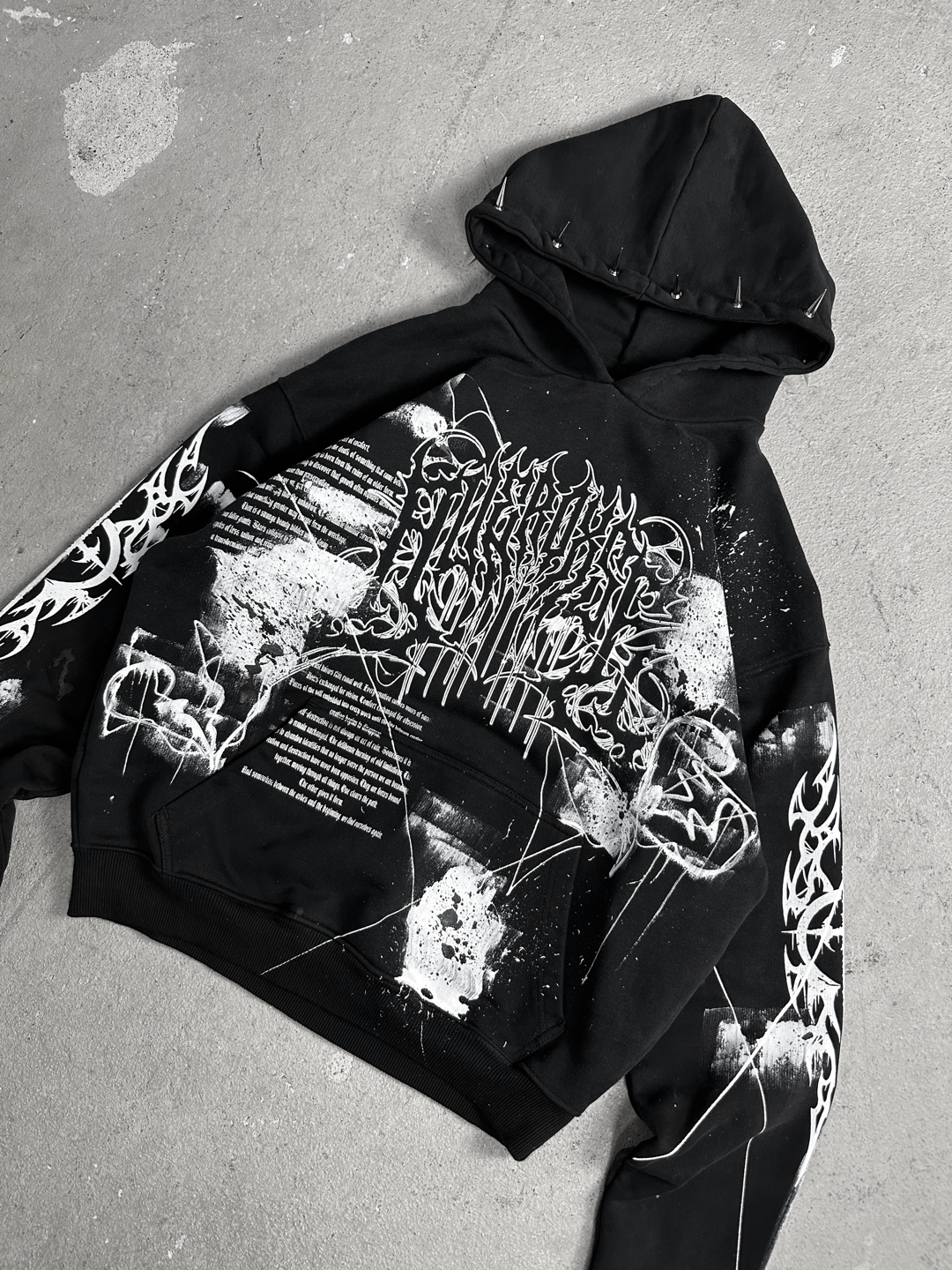 1of1 spiked OVERDXSE HOODIE size L