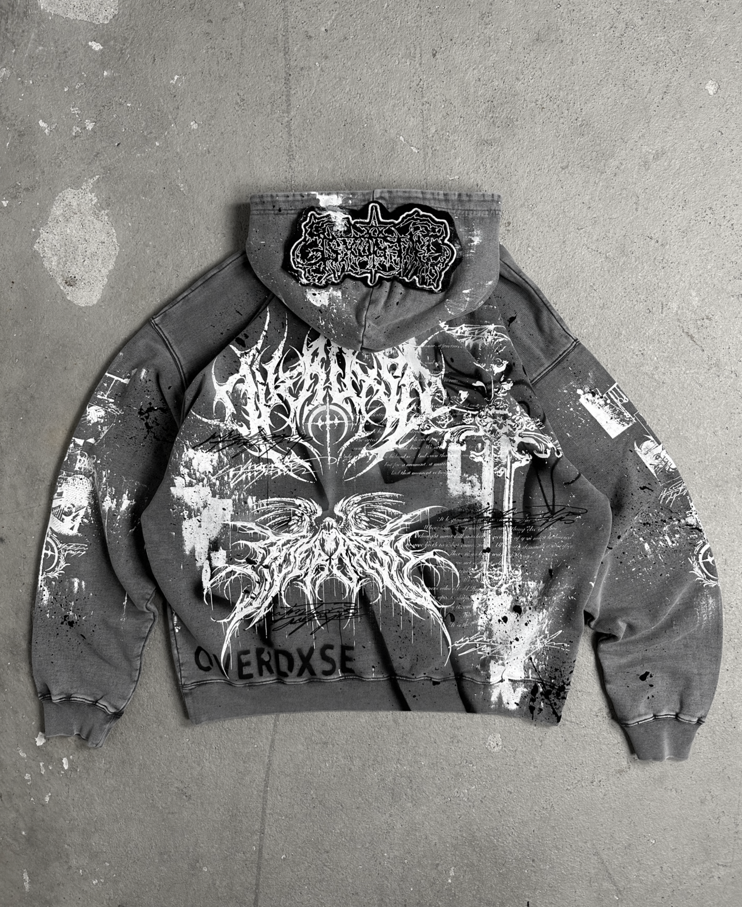 1of1 stone washed OVERDXSE HOODIE size XL