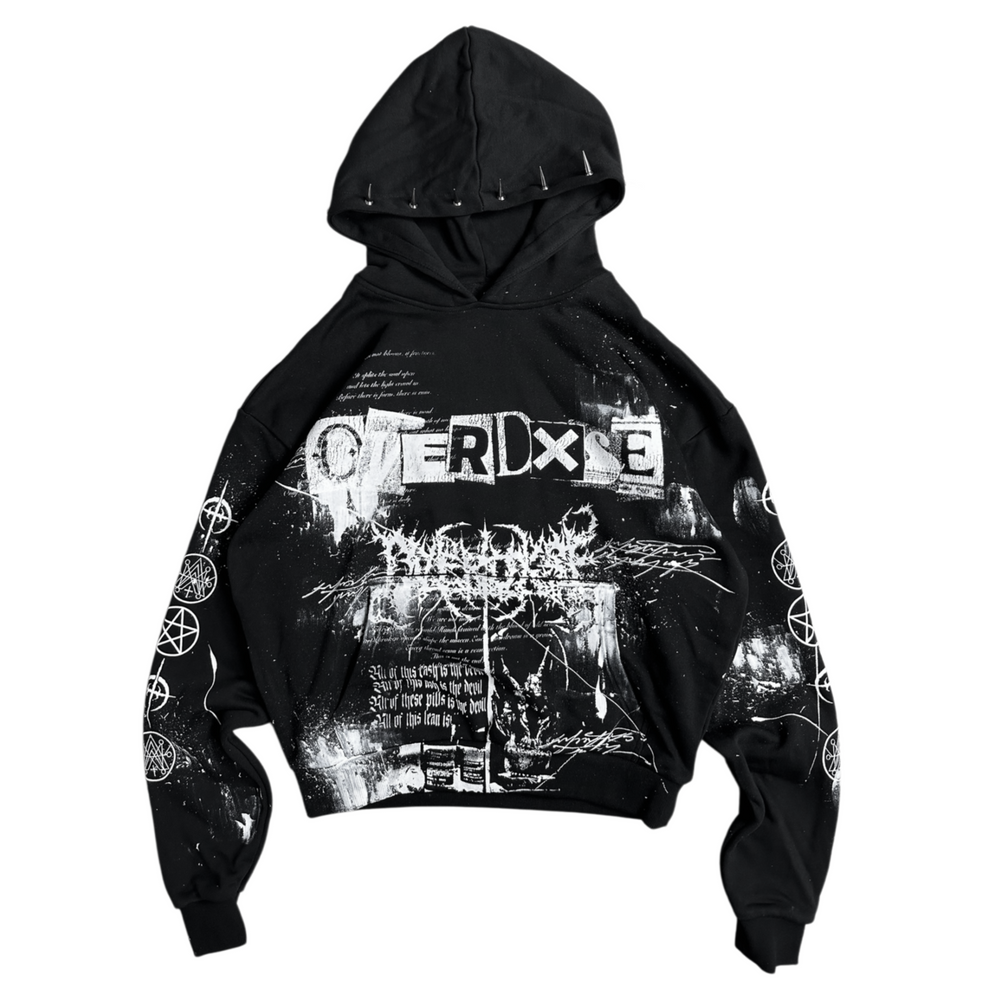 1of1 spiked OVERDXSE HOODIE size M
