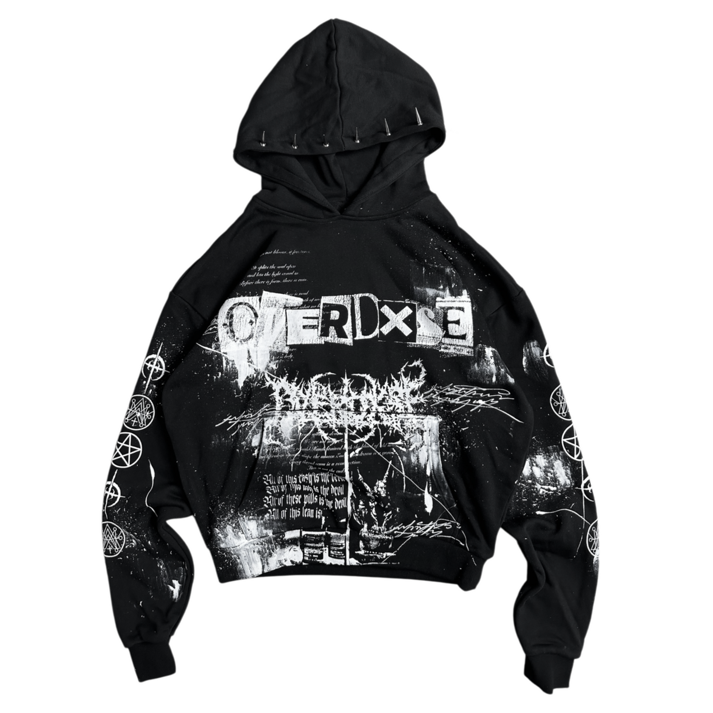 1of1 spiked OVERDXSE HOODIE size M