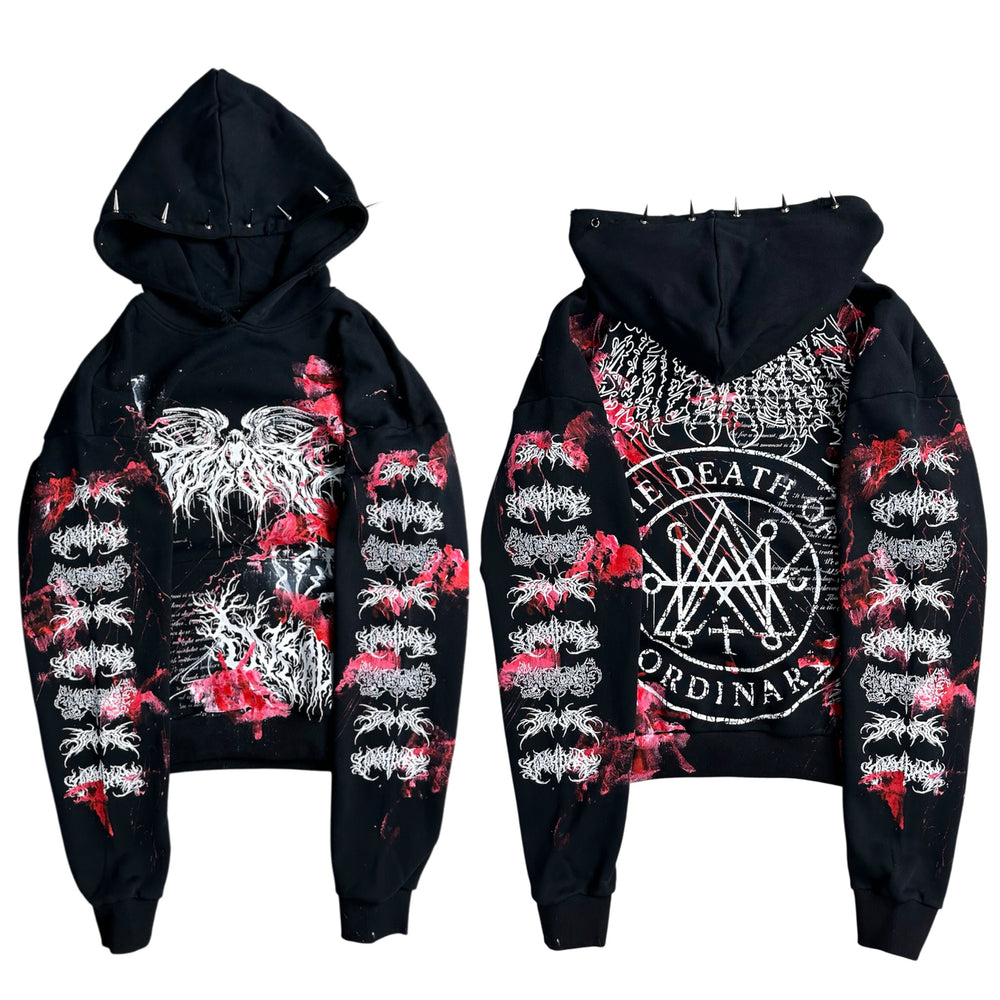 1of1 spiked BLOODY OVERDXSE HOODIE size L