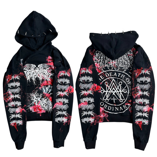 1of1 spiked BLOODY OVERDXSE HOODIE size L