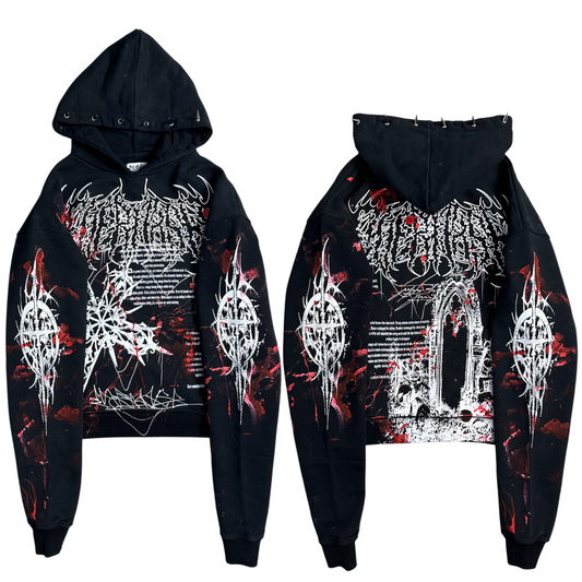 1of1 spiked BLOODY OVERDXSE HOODIE size M