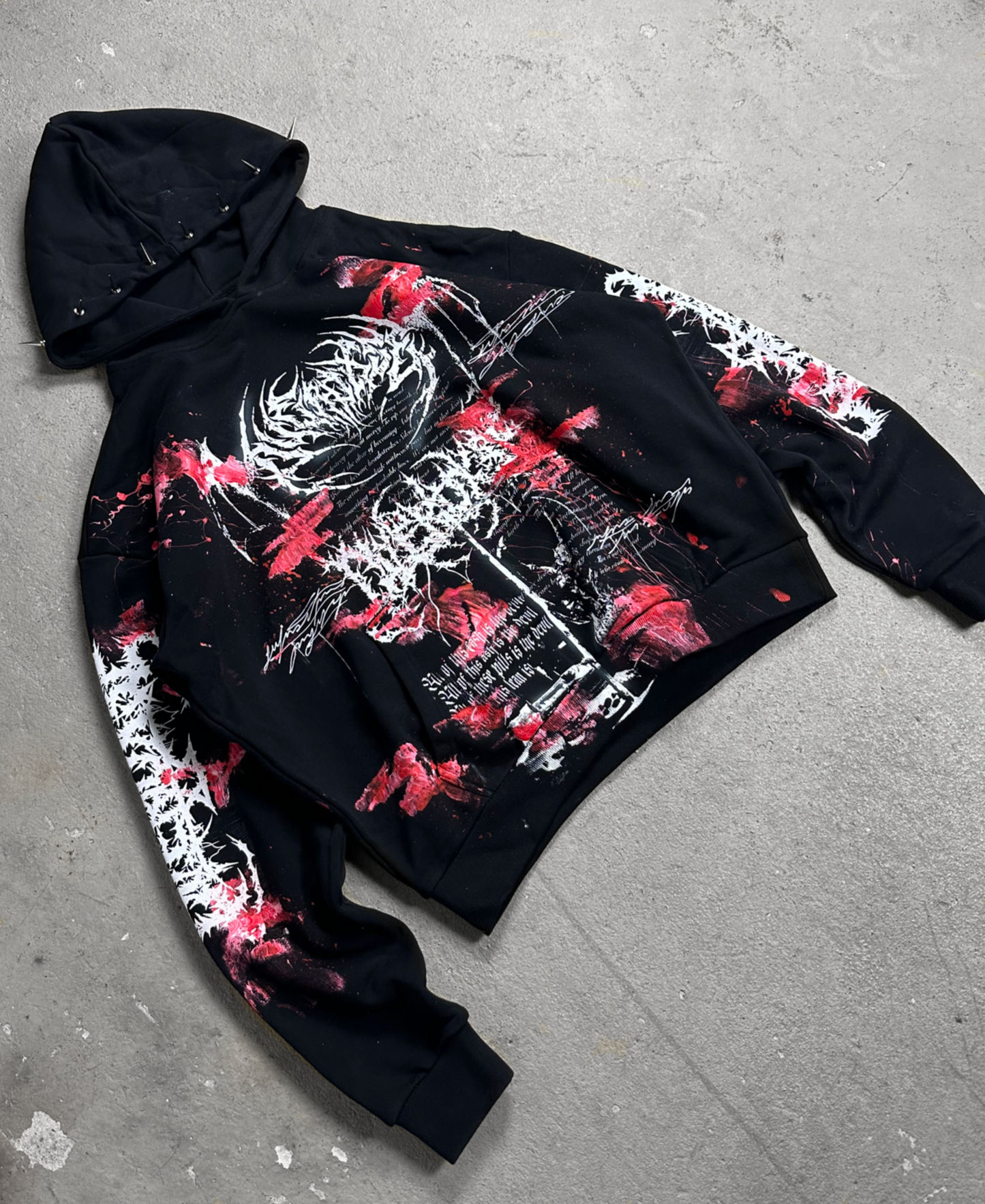 1of1 spiked BLOODY OVERDXSE HOODIE size XL