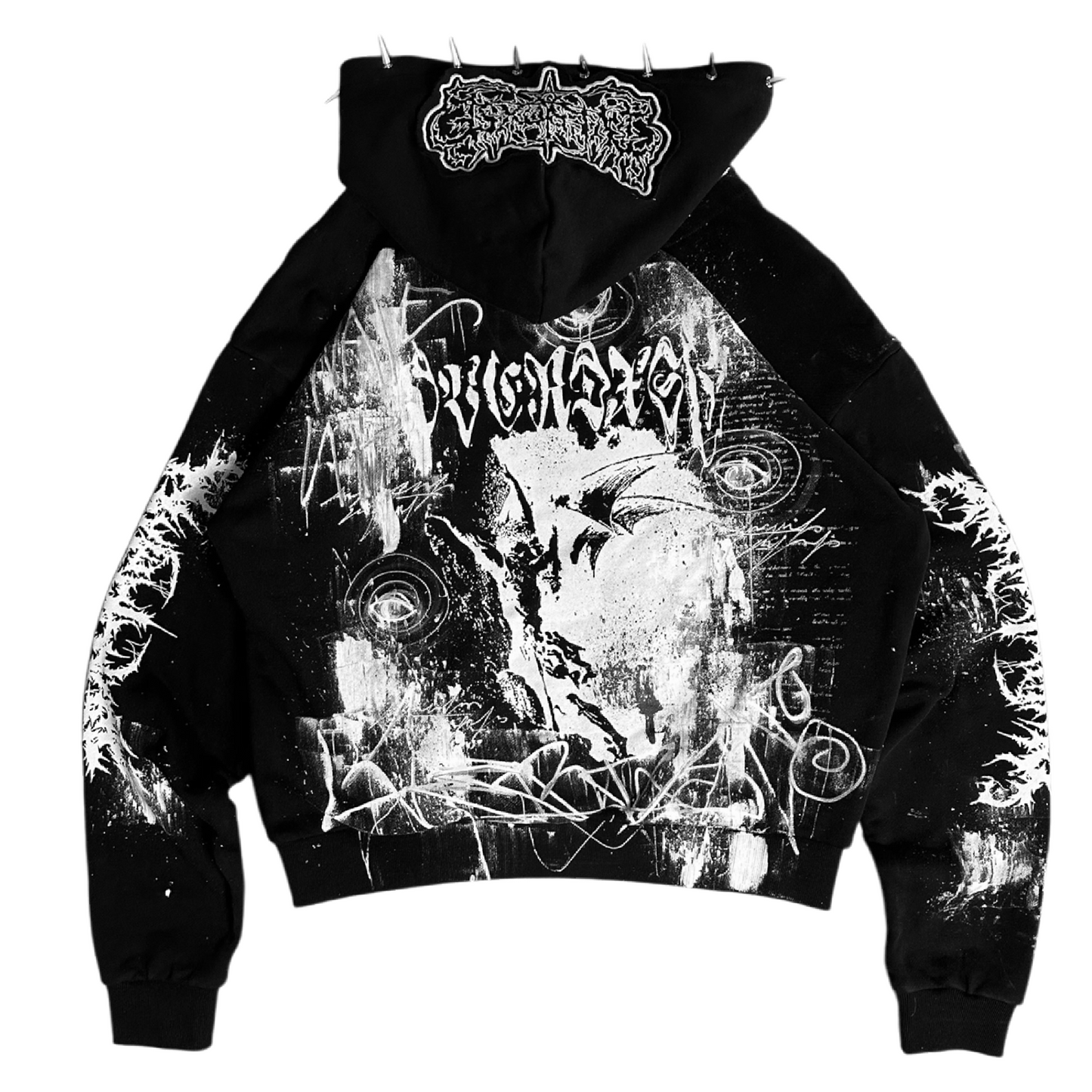 1of1 spiked OVERDXSE HOODIE size XL