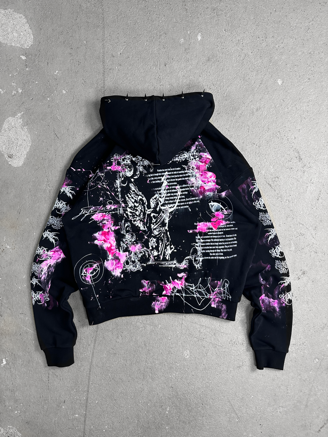 1of1 spiked OVERDXSE MAGNOLIA HOODIE size L