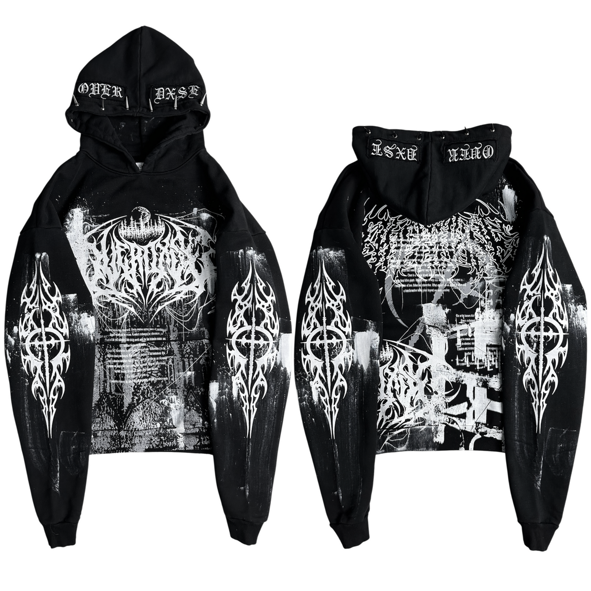 1of1 spiked OVERDXSE HOODIE size XL