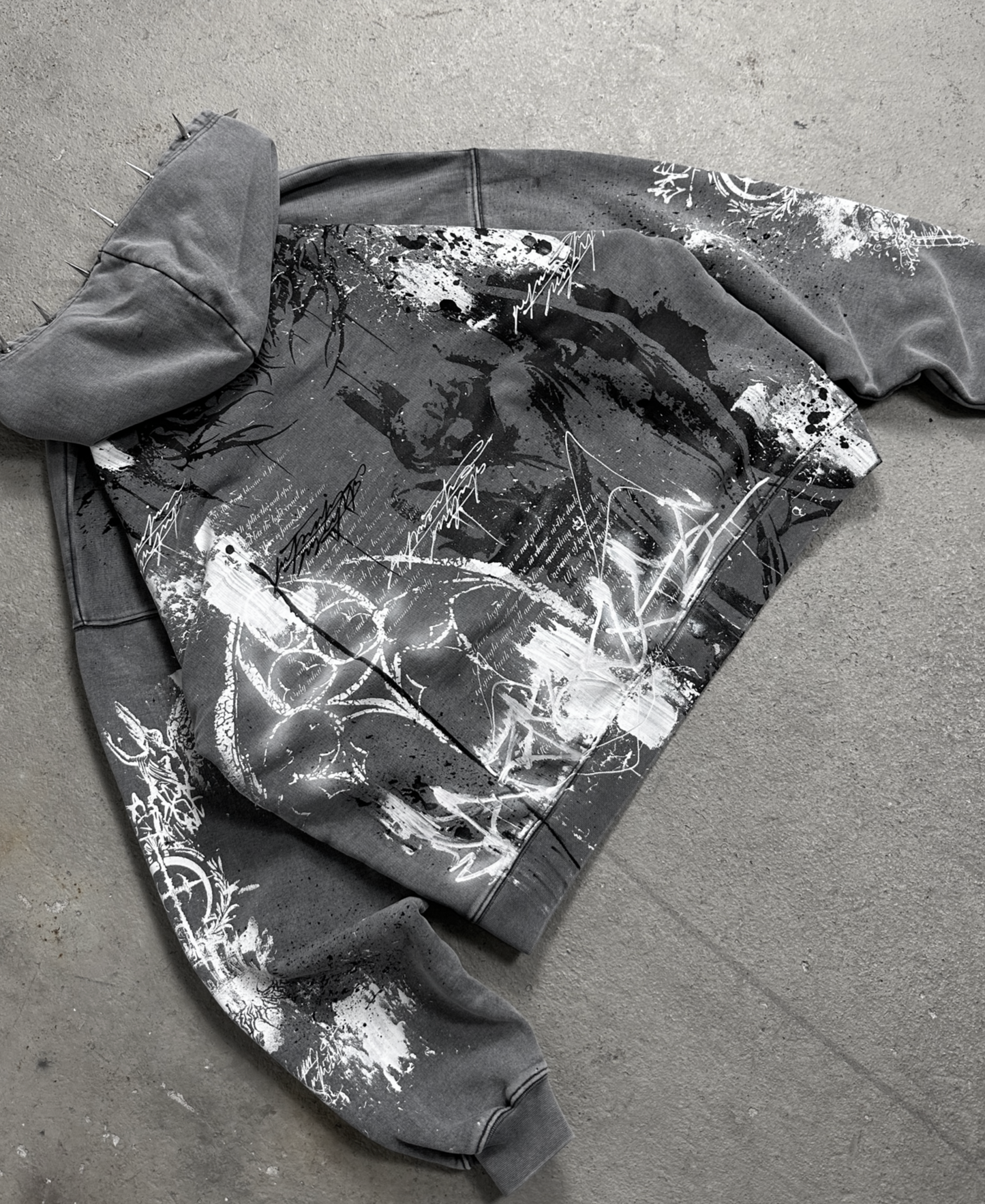 1of1 spiked OVERDXSE HOODIE size L