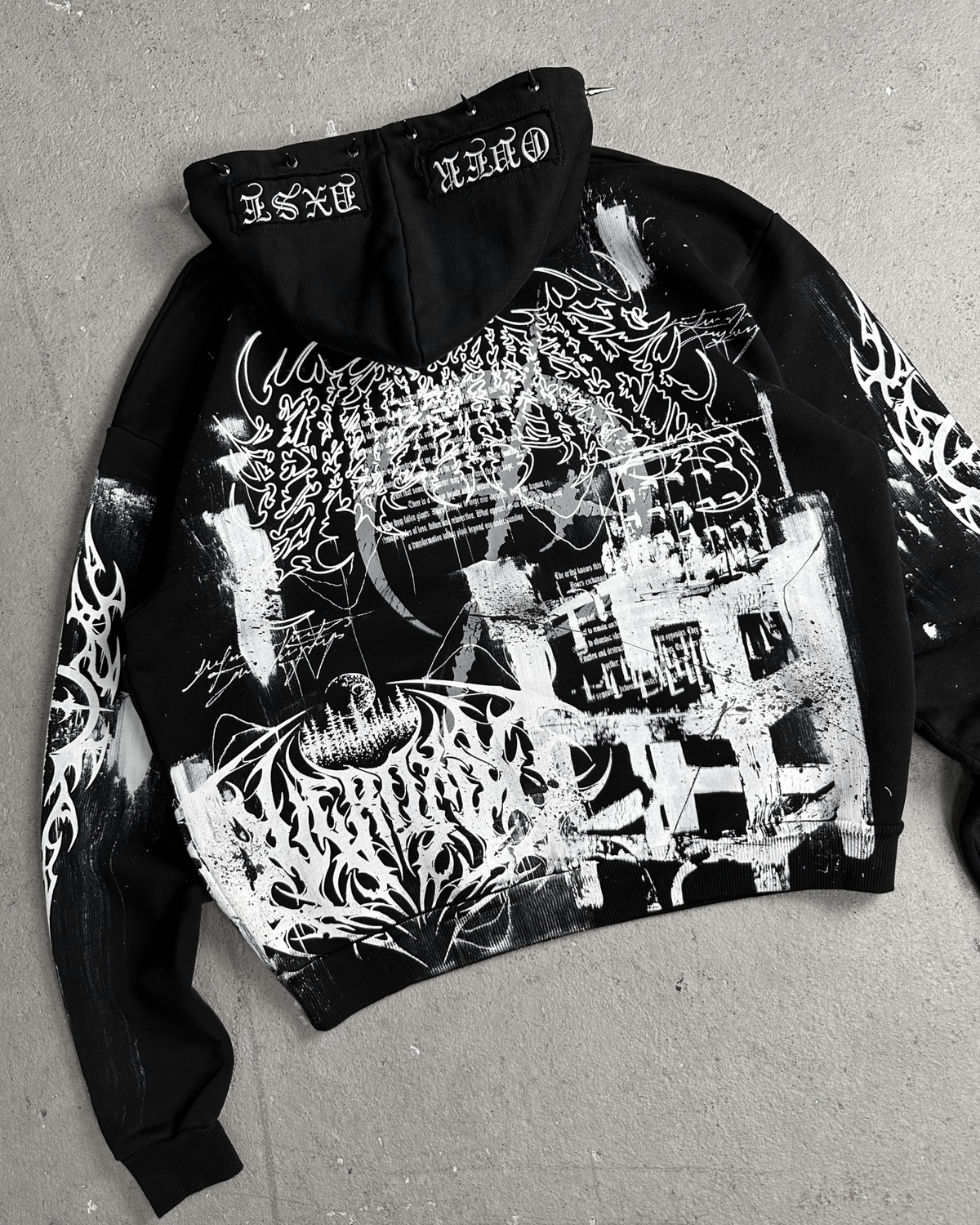 1of1 spiked OVERDXSE HOODIE size XL