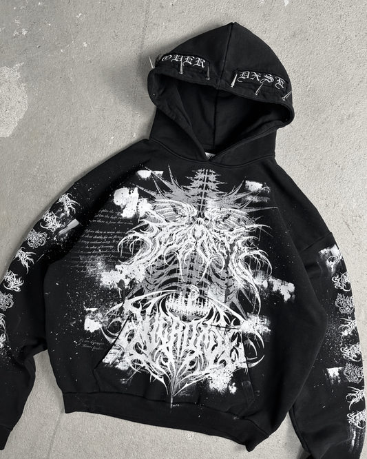 1of1spiked OVERDXSE CORPSE HOODIE size XL