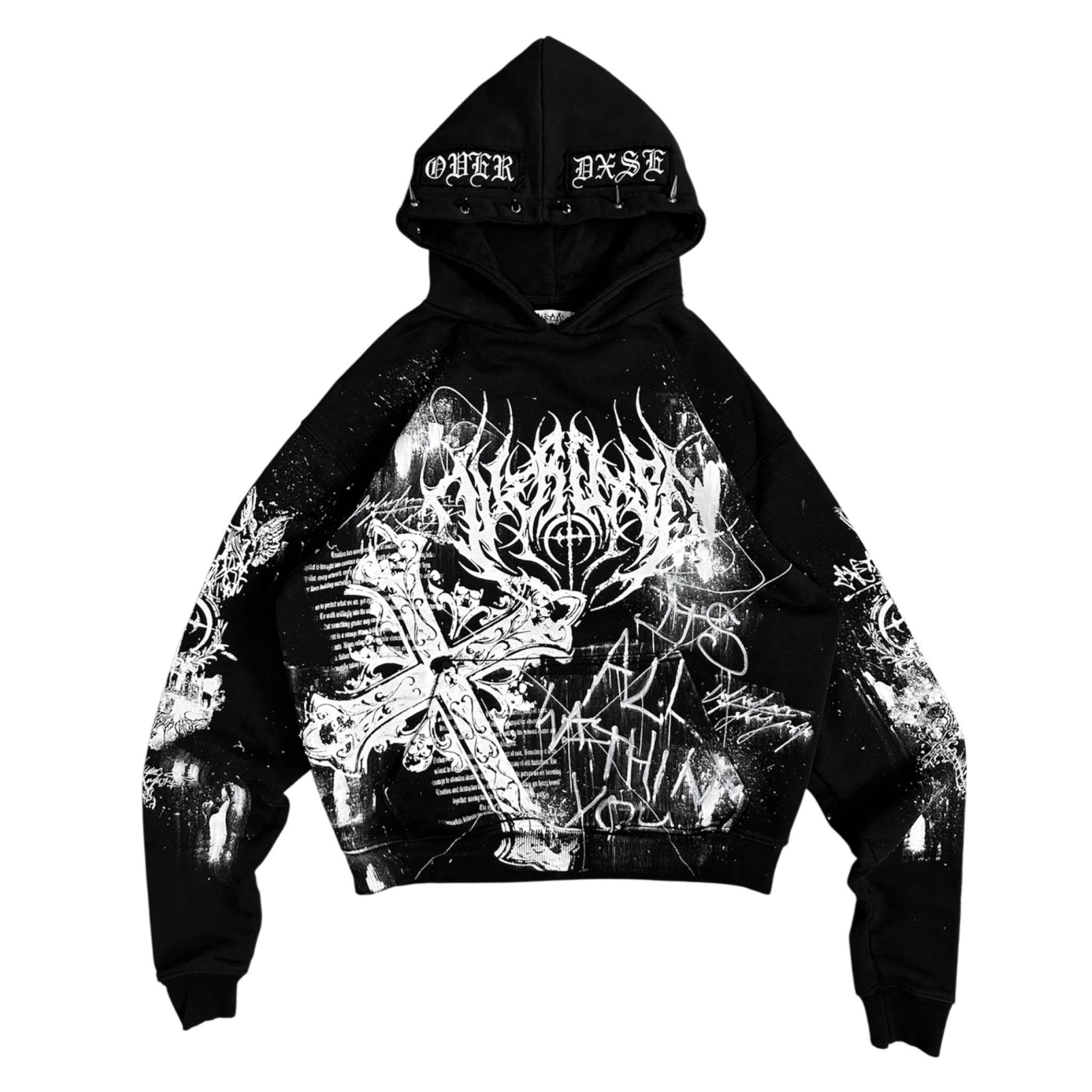 1of1 spiked OVERDXSE HOODIE size L