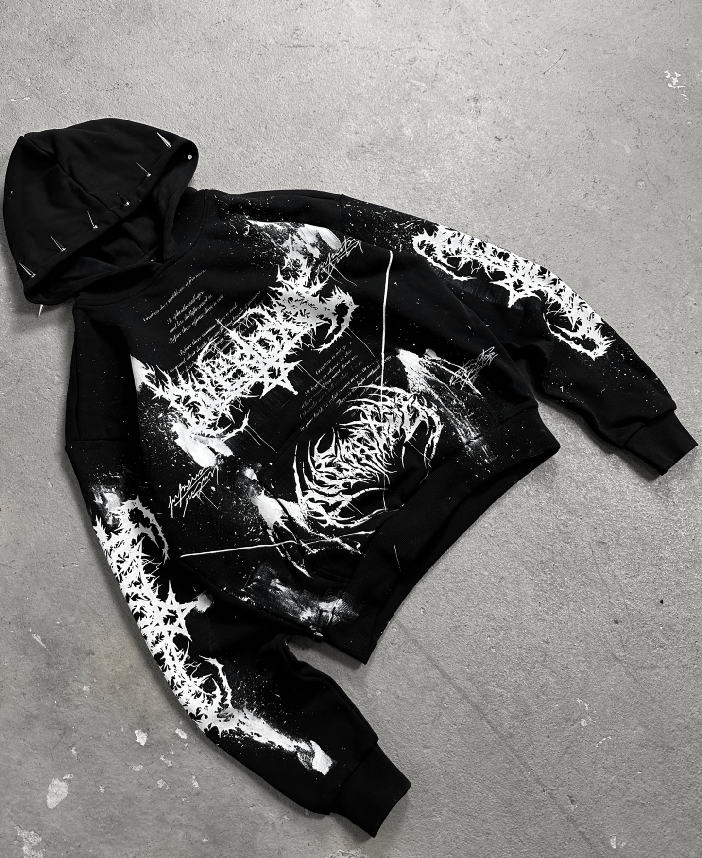 1of1 spiked OVERDXSE HOODIE size S