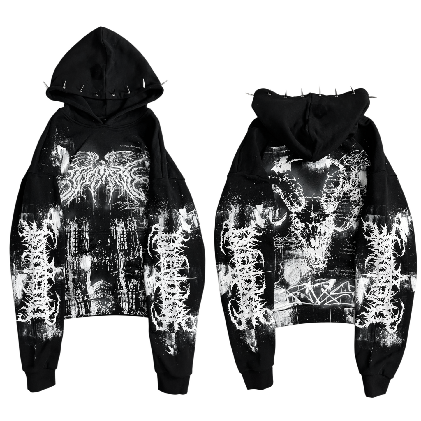 1of1 spiked OVERDXSE HOODIE size XL