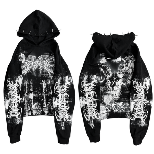 1of1 spiked OVERDXSE HOODIE size XL