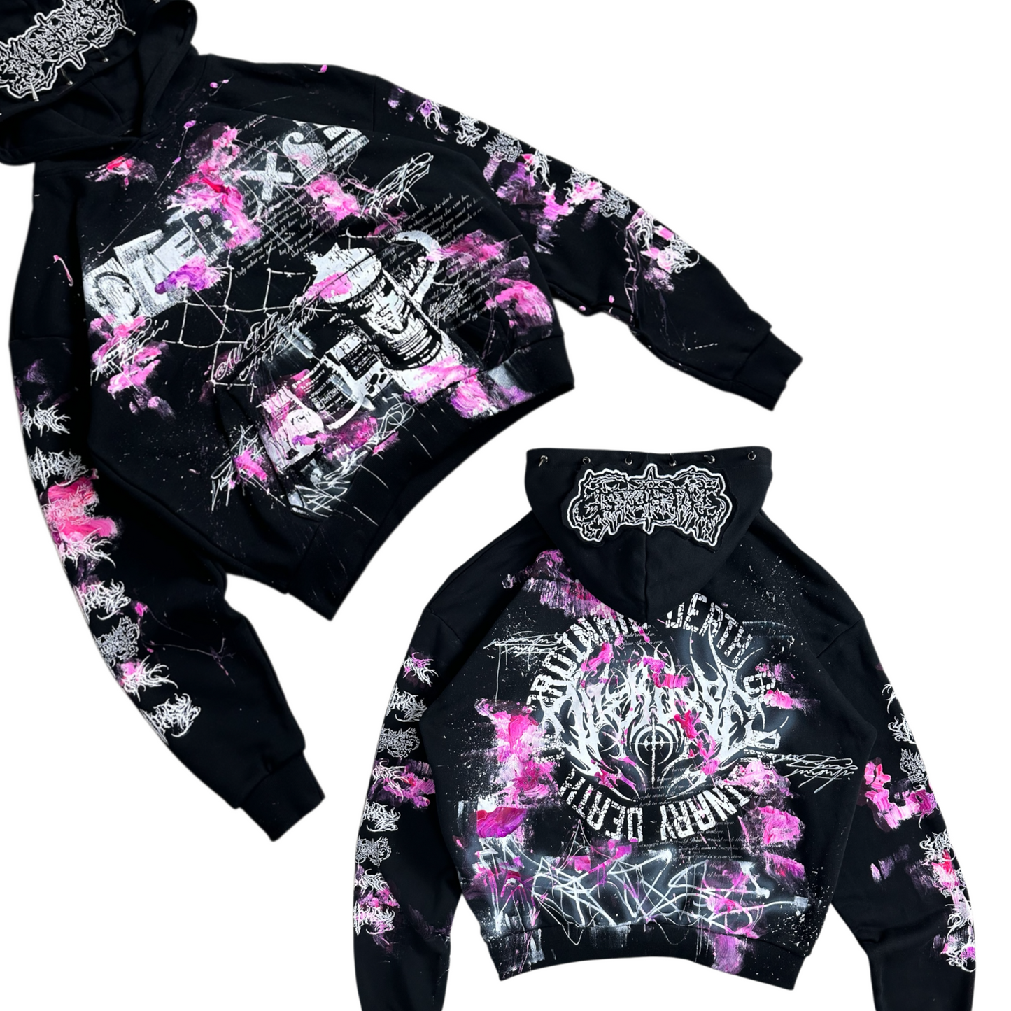 1of1 spiked OVERDXSE MAGNOLIA HOODIE size M
