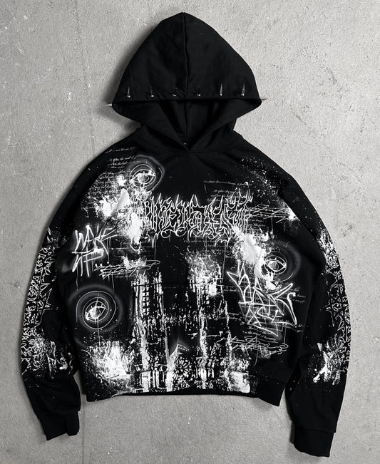 1of1 spiked OVERDXSE HOODIE size XL