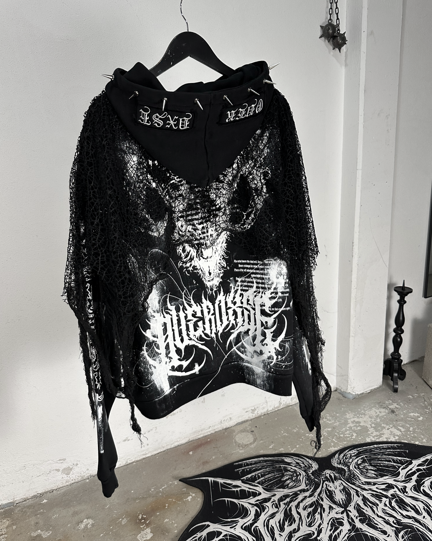 1of1 spiked OVERDXSE „PLAGUE“ HOODIE size XL