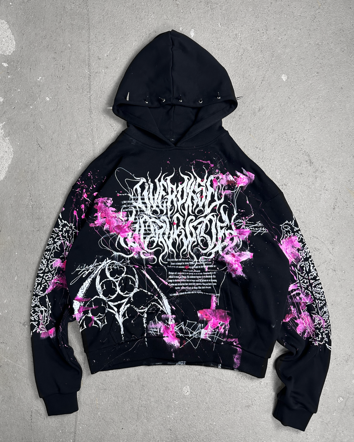 1of1 spiked OVERDXSE MAGNOLIA HOODIE size XL
