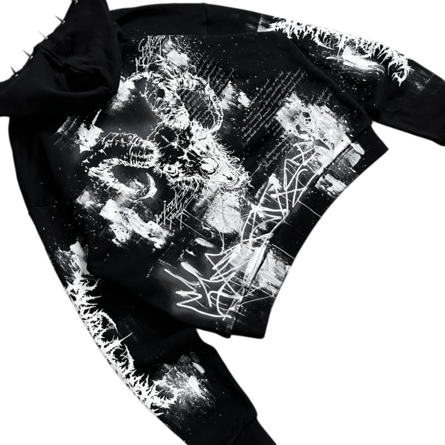 1of1 spiked OVERDXSE HOODIE size XL