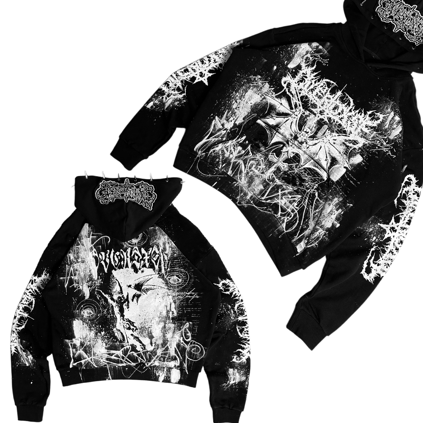 1of1 spiked OVERDXSE HOODIE size XL