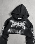 1of1 cropped spiked OVERDXSE HOODIE size S