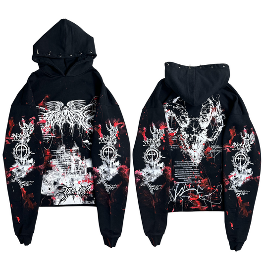 1of1 spiked BLOODY OVERDXSE HOODIE size XXL