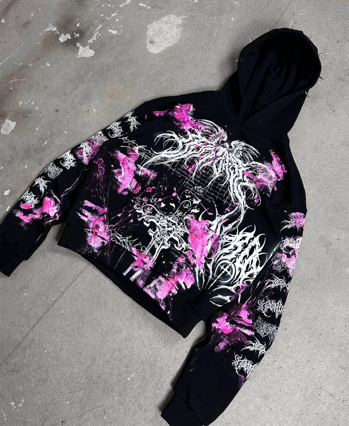 1of1 spiked OVERDXSE MAGNOLIA HOODIE size S