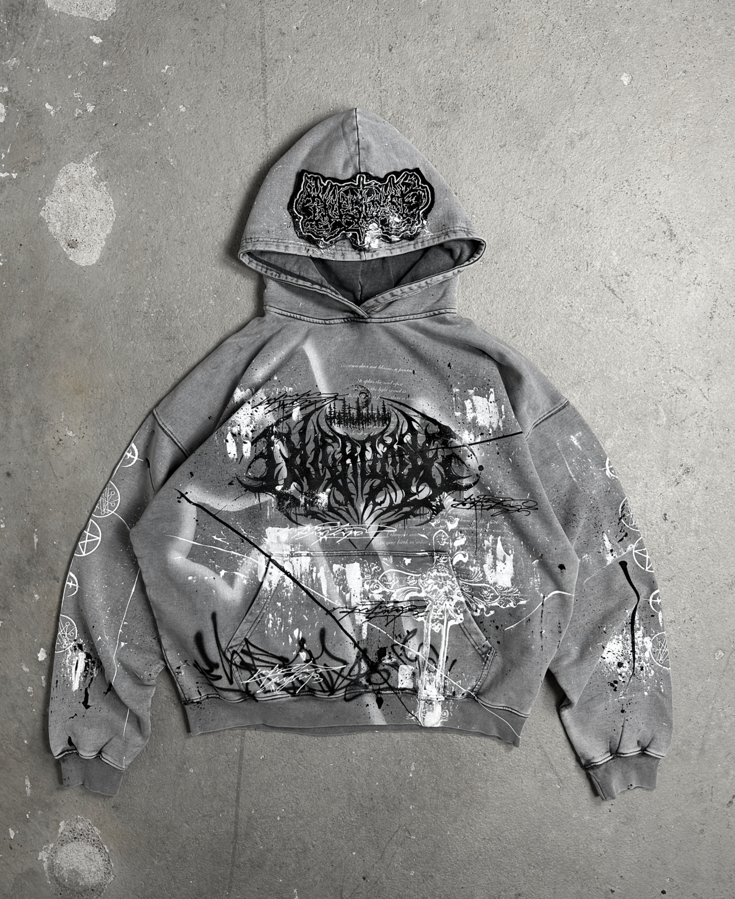 1of1 stone washed OVERDXSE HOODIE size XXL