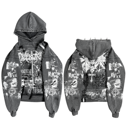 1of1 spiked OVERDXSE HOODIE size M – OVERDXSE CLOTHING